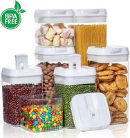 Lot de 7 organisateurs hermétiques sans BPA, farine, sucre, café, pâtes, Organization de la cuisine, aliments et récipients de stockage