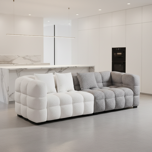Krem Rengi Bulut Kanepe Minimalist Kumaş Çerçeveli Düz Modüler Bölmeli Dinlenme Koltuğu Küçük Daire Oturma Odası İçin - Product Image 3