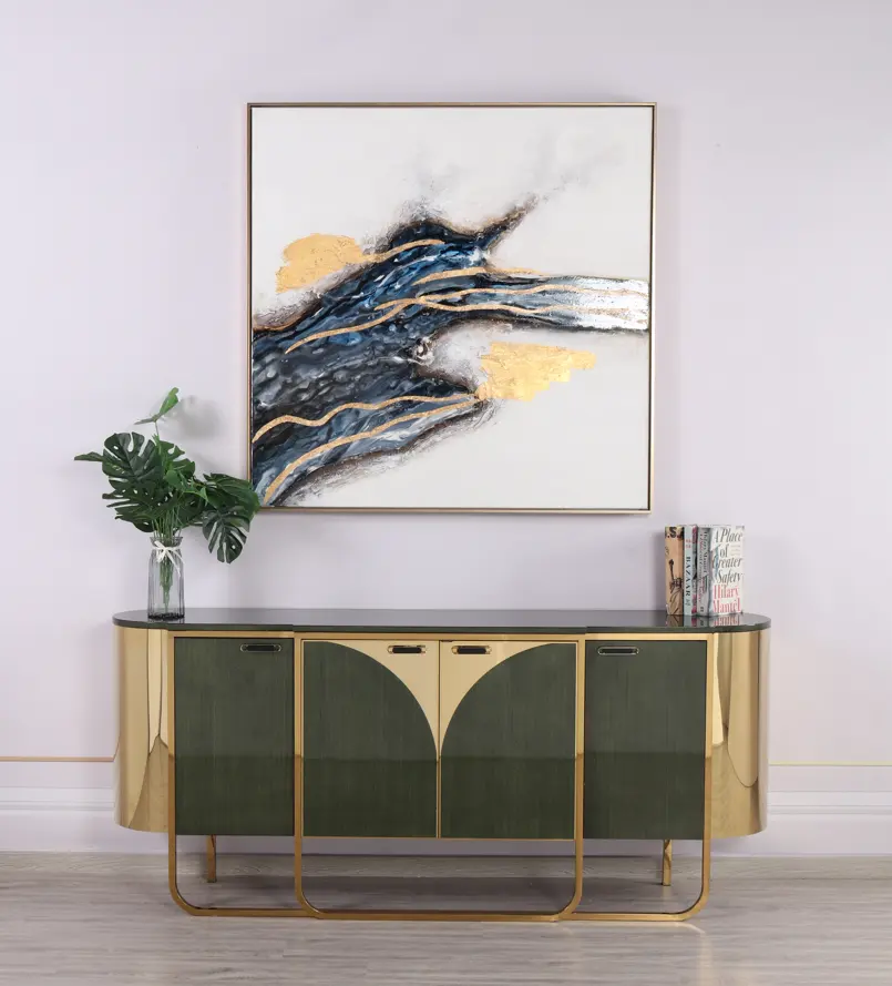 Überzogene vergoldete und smaragdgrüne Luxus-TV-Schrank moderne Wohnzimmer möbel