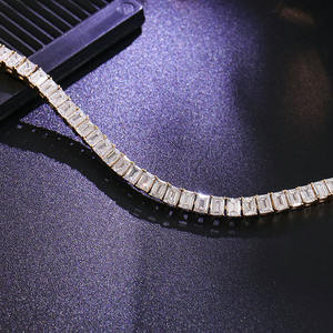 กำไลข้อมือทอง18K 14K สุดหรูแข็งเหลืองทองนักลอบสังหารตัด CVD เพชรสร้อยข้อมือเทนนิสแฟชั่นทันสมัยเครื่องประดับตามสั่งทันสมัยของขวัญวันวาเลนไทน์ - Product Image 2