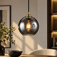 Lampe suspendue ronde en verre de style minimaliste nordique, lampe suspendue moderne de luxe pour chambre à coucher, salon, hôtel, décoration