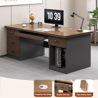 Table de bureau de direction en bois personnalisable avec table d'appoint et tiroir Table d'ordinateur pliable, portable et réglable