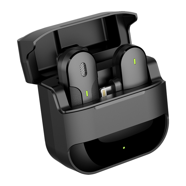 Professional Wireless Lavalier Microphone Magnetic Clip Charging Case Mic for Youtube Podcast Gaming Computer Creator