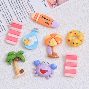 인기있는 디자인 미니어처 게 코코넛 나무 수지 액세서리 오리 수영 반지 수지 공예 만화 수지 장식 매력 - Product Image 3