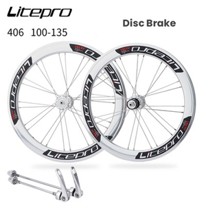 LP Litepro Vélo pliant 20 pouces 406 451 cadre haut Jeu de roues 100/135 Frein à disque V Frein en alliage d'aluminium 4 roulements <span class=keywords><strong>Double</strong></span> paroi - Product Image 3