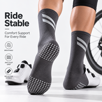 Chaussettes de cyclisme mi-mollet pour hommes, séchage rapide, évacuation de la transpiration, visibilité nocturne réfléchissante, antidérapantes, pour vélo de route et sport