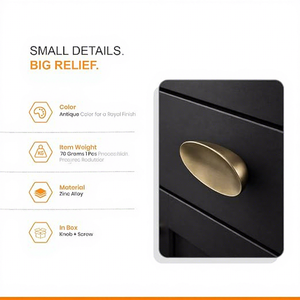 Tirador de Cajón Ovalado Moderno de Latón para Muebles de Cocina, Diseño Duradero - Product Image 2