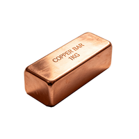 Barre de cuivre pur 999 de 1 kg, lingot de cuivre, tige de collection en cuivre pur