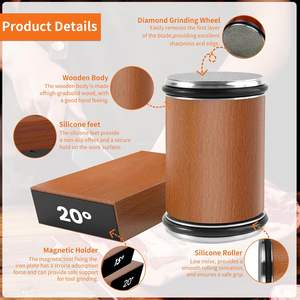 Kit de afilador de cuchillos rodante de acero inoxidable de gran calidad con <span class=keywords><strong>piedra</strong></span> de diamante 20 grados logotipo personalizado afilador de cuchillos de cocina - Product Image 5