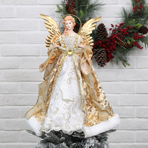Vente promotionnelle Figurine d'<span class=keywords><strong>ange</strong></span> <span class=keywords><strong>de</strong></span> Noël sur le sommet <span class=keywords><strong>de</strong></span> l'arbre 40 cm Figurine d'<span class=keywords><strong>ange</strong></span> <span class=keywords><strong>de</strong></span> Noël en or Ornement d'<span class=keywords><strong>ange</strong></span> <span class=keywords><strong>de</strong></span> Noël - Product Image 6
