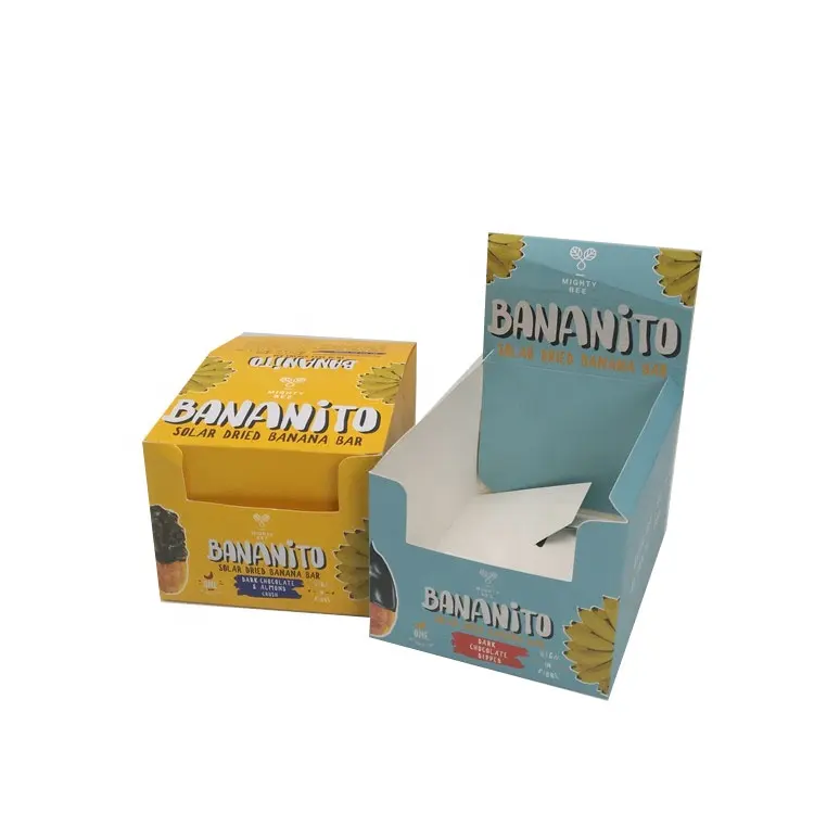 Free Sample Biodegradable Recycled White Art Paper Display Box with Logo Printing Cereal Snack Bar Packaging Box