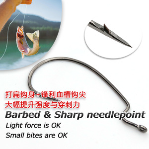 Thép Carbon Lớn Hookset 25 cái/túi Đen Nickel Bù Đắp 1/0 #2/0 # Rộng Khoảng Cách Móc Sâu - Product Image 5