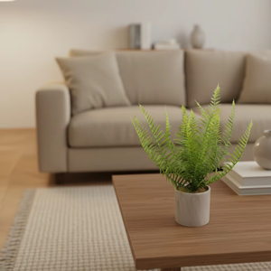 Plante artificielle de fougère de Boston dans un <span class=keywords><strong>pot</strong></span> gris, faux bonsaï de fougère, décoration pour la maison, le bureau, le dessus de table - Product Image 2