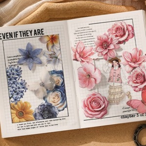 Paquete de 40 Pegatinas Bordadas con Diseño Floral, Estilo Bordado, Decoración Floral para Diario, Pegatinas DIY - Product Image 4