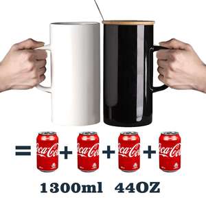 40 onces noir en céramique <span class=keywords><strong>Grande</strong></span> <span class=keywords><strong>tasse</strong></span> plus Big Gigantic Drôle Énorme Café Thé <span class=keywords><strong>Chocolat</strong></span> <span class=keywords><strong>Chaud</strong></span> cool Tasses d'eau - Product Image 2