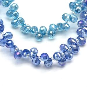 Perles en verre en forme de goutte de cristal de fraise, 6 mm, perles en verre en vrac pour la fabrication de bijoux DIY, trou horizontal, facettées - Product Image 3