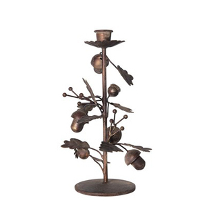 Bougeoirs coniques en métal branche d'olive - Product Image 1