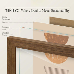 Cornice Portafoto in Legno Marrone Effetto Venatura, Cornice per Foto in Legno, Cornice <span class=keywords><strong>da</strong></span> Parete in Legno con Vetro Temperato HD, Set di Cornici per Galleria Fotografica - Vendita Calda - Product Image 3