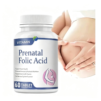 Cápsulas de Ácido Fólico Ausreson OEM de Marca Privada, Suplementos Alimenticios de Vitamina B12, Vitaminas Prenatales B9 5mg 400mcg, Cápsulas de Ácido Fólico con DHA Omega