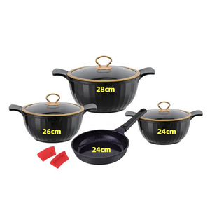 Roman Column Die <b>Cast</b> Cookware Set 8 Piece Non Stick Aluminum Saucepan Frying Pan Oven Safe <b>Hand</b> Wash Only - Product Image 2