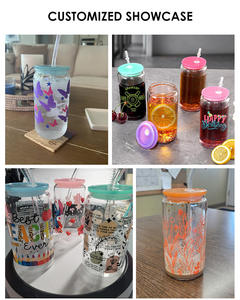 เรา RTS ถ้วยพลาสติกอะคริลิกใสขนาด16ออนซ์พร้อมฝาพลาสติกสี - Product Image 6