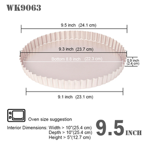 Tortiera classica antiaderente in oro champagne 9.5 "con fondo sciolto <span class=keywords><strong>Quiche</strong></span> - Product Image 6