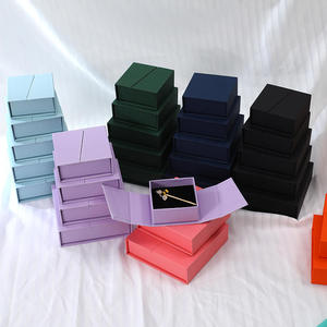 <b>Square</b> Embossed Printed Double Door Cardboard Jewelry <b>Box</b> Wholesale For Bracelet Pendant Wedding <b>Gifts</b> - Product Image 1