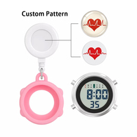 Montre d'infirmière rétractable personnalisée OEM avec affichage numérique LED de la semaine, clip de fixation, étui en silicone, montre médicale pour infirmières, directement de l'usine