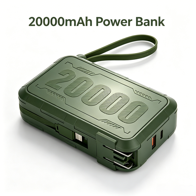 20000mAh Rugged Travel Built-in AC Plug Portable Power Bank