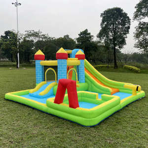 Château gonflable géant et durable <span class=keywords><strong>pour</strong></span> les fêtes d'été Maison de rebond en plein air avec <span class=keywords><strong>arche</strong></span> et piscine <span class=keywords><strong>pour</strong></span> le jardin - Product Image 2