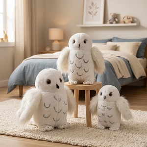 Peluche de Búho Águila Blanca de Peluche Largo, Adorable, con Cabeza Blanca, para Bebés, Suave, con Relleno de Algodón PP, Ideal para Exportación - Product Image 5