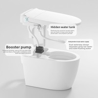 WC intelligent en céramique léger avec bouclier en mousse intégré, fixation au sol, chasse d'eau Super Vortex sans limite de pression d'eau, UV