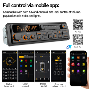 Grandnavi Reproductor <span class=keywords><strong>MP3</strong></span>/MP4 Retro 1 Din con Amplificador, USB/SD/FM AM DAB EQ, Altavoz Integrado, Micrófono, Luces de Colores, Sonido de Alta Resolución, Rápido - Product Image 5