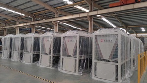 Thân thiện với môi Inverter R410A R32 65kw 130kw không khí để bơm nhiệt nướ<span class=keywords><strong>c</strong></span> HVAC Hệ thống làm mát bằng không khí Máy làm lạnh nướ<span class=keywords><strong>c</strong></span> và bơm nhiệt với CE - Product Image 4