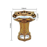 Armoire à eau de luxe en céramique royale européenne dorée, deux pièces, cuvette de toilette en or avec dragon