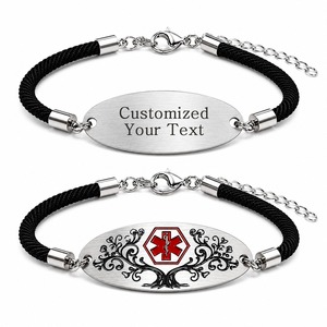 <span class=keywords><strong>Bracelet</strong></span> d'alerte médicale personnalisé |   Code QR dynamique, gravure personnalisée, bijoux d'identification médicale |   <span class=keywords><strong>Bracelet</strong></span> en acier inoxydable - Product Image 6