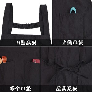 Delantal impermeable sin mangas de PVC con bolsillos, delantal de color sólido con correa trasera para cocina, restaurante y trabajo. - Product Image 4