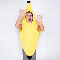 Disfraz de Halloween para Niños y Adultos, Divertido Traje de Plátano, Atuendo para Fiesta de Carnaval