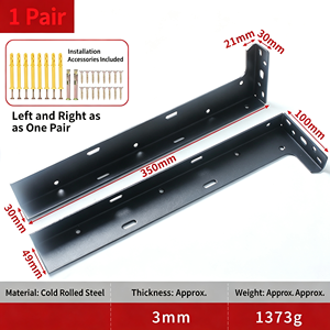 Reinforced Heavy-Duty Sturdy Concealed Hidden <strong>Cabinet</strong> Hanging <strong>Brackets</strong> For Floating Vanity TV Desk <strong>Cabinet</strong> Mounting Supports - Product Image 5