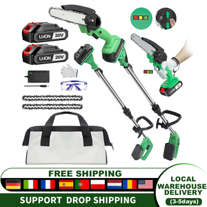20V Cordless 2-in-1 Pole <b>Saw</b> DIY Grade Chainsaw With Long for Wood Cutting,Local US Warehouse CS-150 SET Cordless Chainsaw Pole - Product Image 4