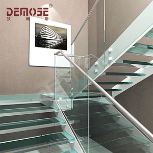 Escaliers en verre de bande de roulement de double de conception moderne pour l'<span class=keywords><strong>escalier</strong></span> intérieur durable de marbre - Product Image 3