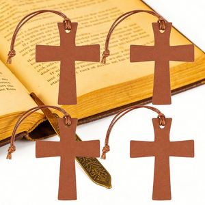 Wholesale PU Leather Bible Cross <b>Bookmarks</b> Soft Blank Book Marks Decorative Page Marker for Bibles Prayer Books Church <b>Gifts</b> - Product Image 5