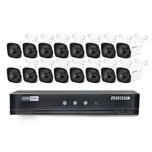Fosvision 5MP gece görüş Dvr güvenlik ev sistemi Video gözetim Ahd kamera Ahd kiti 16ch
