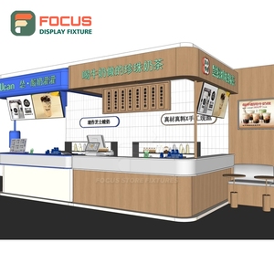 Étagère de présentation créative pour produits café, finition placage chêne, étagère à condiments, présentoir de café pour vitrine - Product Image 1