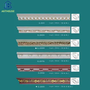 Moulage de couronne en polyuréthane, moulage de couronne décorative intérieure