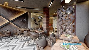 Conjunto de Mesa y Sillas de Comedor para Restaurante, Diseño Interior de Cafetería Pequeña, Silla Tejida con Mesa de Madera para Cafetería - Product Image 3