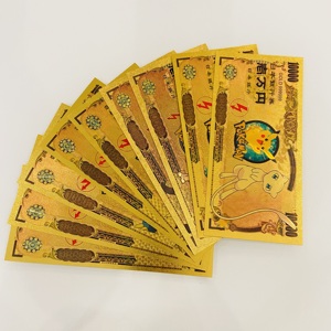 การ์ดสะสมอนิเมะญี่ปุ่น ปิกาจู ธนบัตรเคลือบทอง 24K มูลค่า 10,000 <span class=keywords><strong>เยน</strong></span> ของขวัญสำหรับเด็ก - Product Image 3