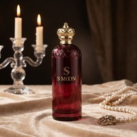 Vente en gros de flacons de parfum arabes en verre personnalisés de 250 ml, flacon en verre vide de luxe rouge avec boîte cadeau pour parfum