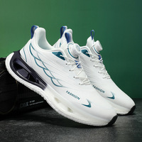 Chaussures de sport pour hommes de bonne qualité, chaussures de sport, bouton pivotant, chaussures de course respirantes, semelles épaisses, baskets amortissantes pour homme