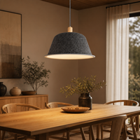 Suspension LED contemporaine en feutre PET de style hôtelier, blanc chaud 3500K, CRI 90 élevé, garantie 5 ans, pour usage domestique et bureautique